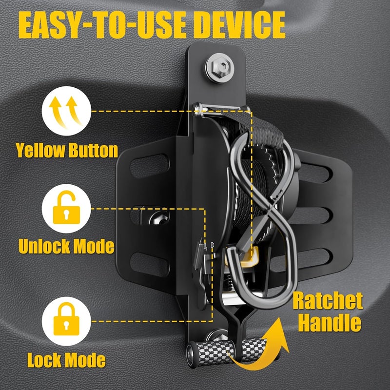 Maxzina Retractable Ratchet Straps Compatible with 2009-2014 Ford F150 Retracting Straps 2PCS Auto Retract Securing Strap Tie Down System for 2013 F-150 Accessories - Image 4